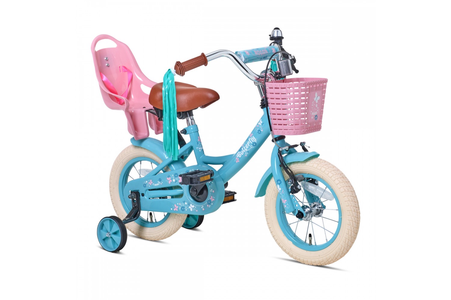 Nogan Butterfly 12-tommer børnecykel piger Turquoise Nogan Butterfly 12 tommer Børnecykel Piger Turkis