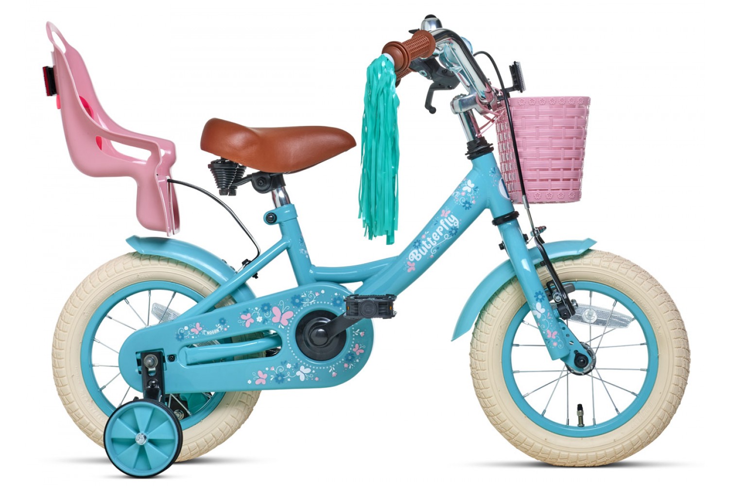 Nogan Butterfly 12-tommer børnecykel piger Turquoise Nogan Butterfly 12 tommer Børnecykel Piger Turkis