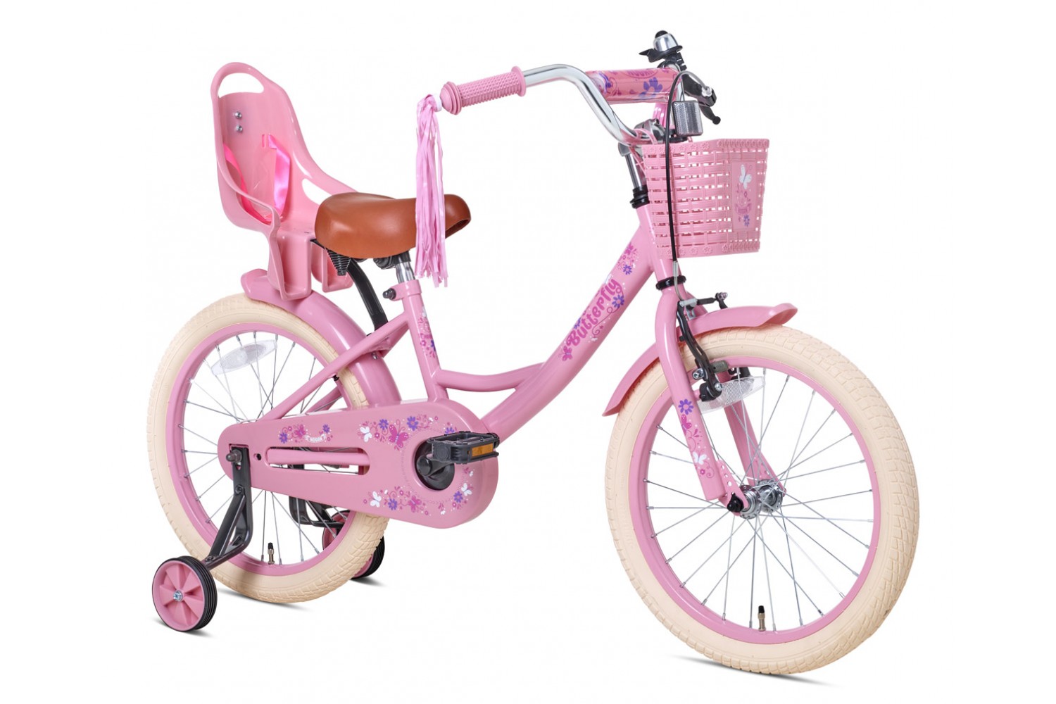 Nogan Butterfly Piger' 18-tommer pink cykel Nogan Butterfly 18 tommer Børnecykel Piger Pink