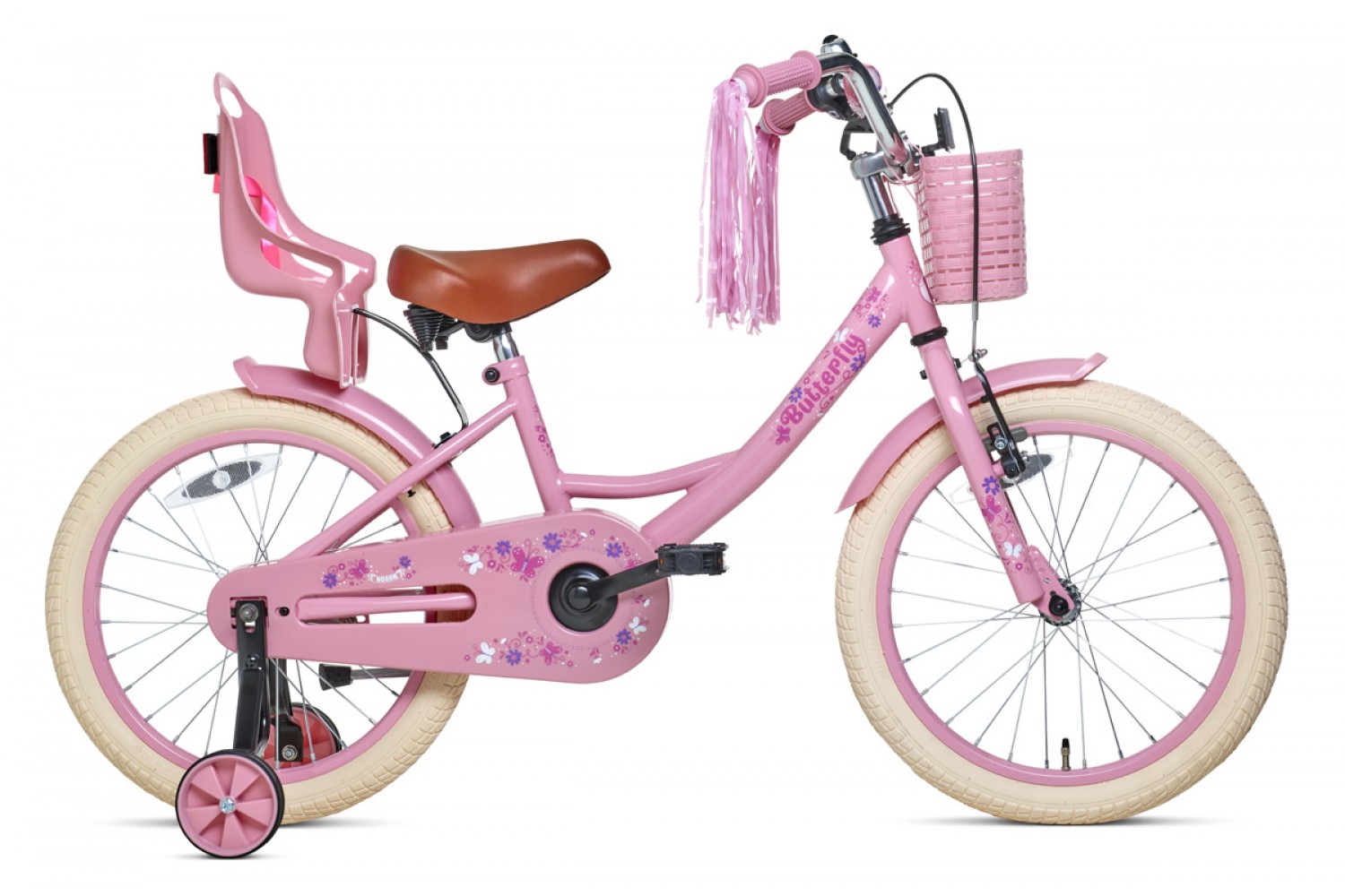 Nogan Butterfly Piger' 18-tommer pink cykel Nogan Butterfly 18 tommer Børnecykel Piger Pink