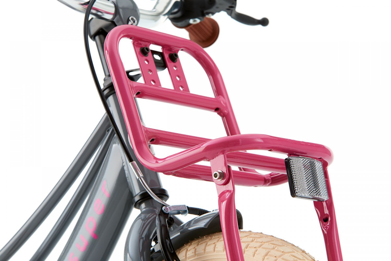 Supersuper Lola Børnecykel 14 tommer Piger Grå Lyserød Supersuper Lola Børnecykel 14 tommer Piger Grå Lyserød