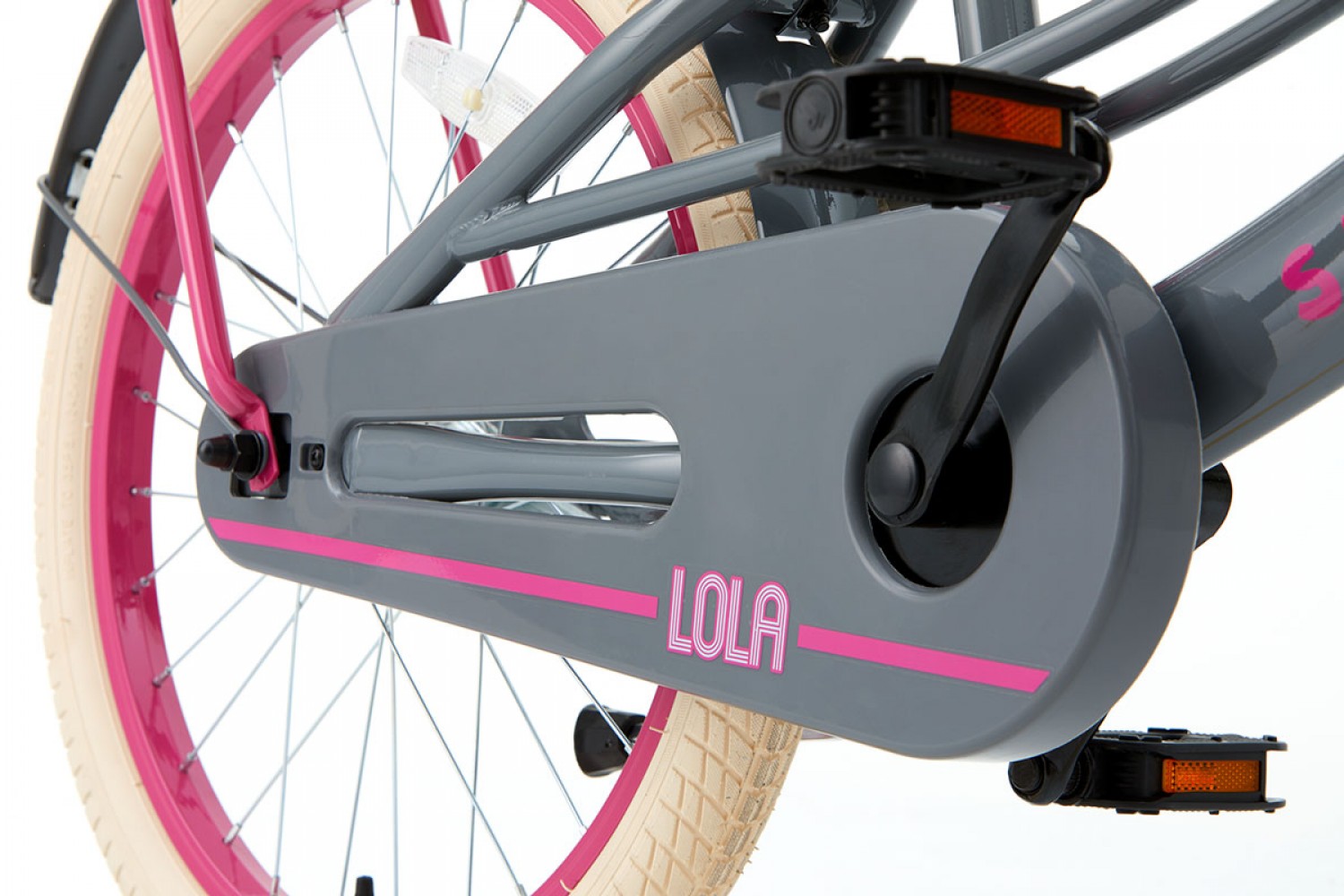 Supersuper Lola Børnecykel 20 tommer Piger Grå-Rosa