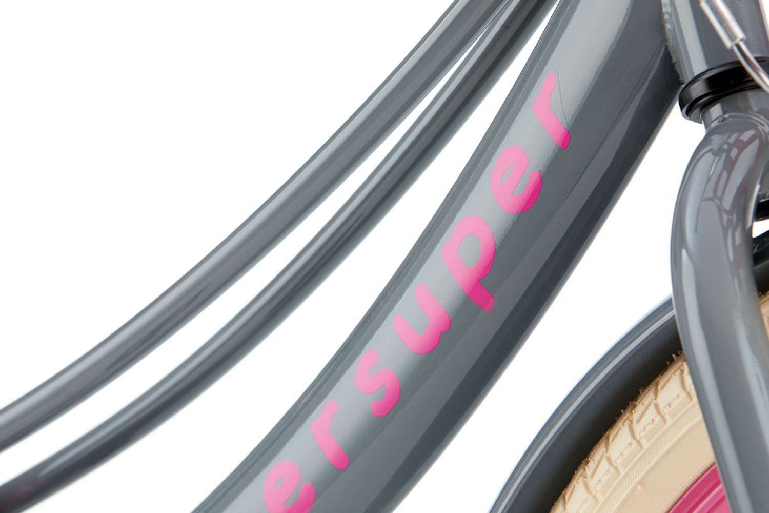 Supersuper Lola Børnecykel 20 tommer Piger Grå-Rosa
