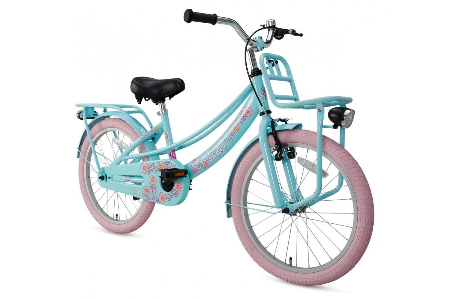 Supersuper Lola 20-tommer pigecykel Mint Pink Supersuper Lola Børnecykel 20 tommer Piger Mint-Rosa