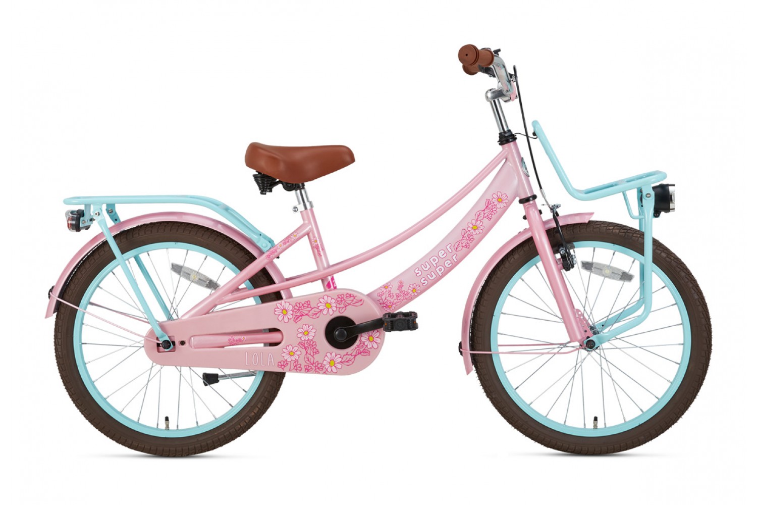 Supersuper Lola Børnecykel 20 tommer Piger Pink-Turkis