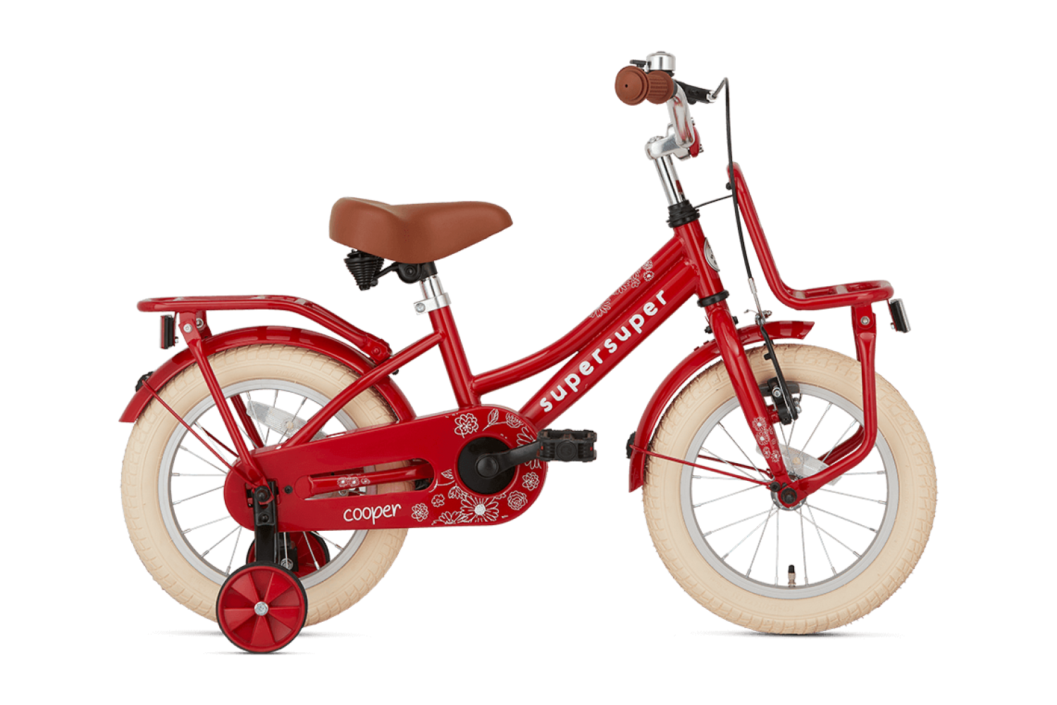 Supersuper Cooper 12 tommer Børnecykel Piger Rød Supersuper Cooper 12 tommer Børnecykel Piger Rød