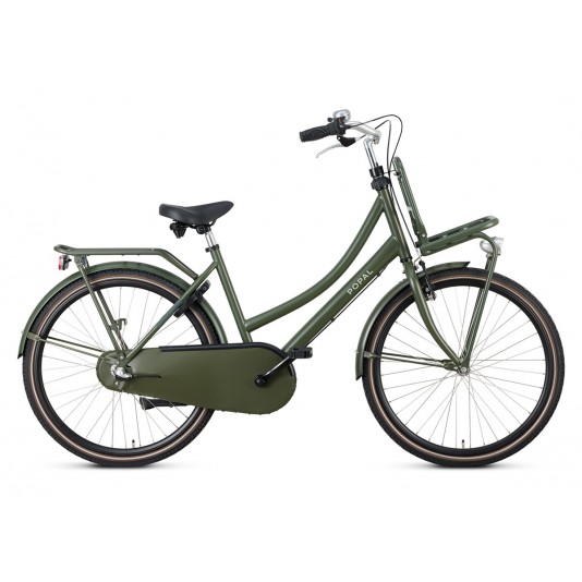 Popal Daily Dutch Basic+ N3 Hollandcykel 26 tommer Piger Militær Grøn
