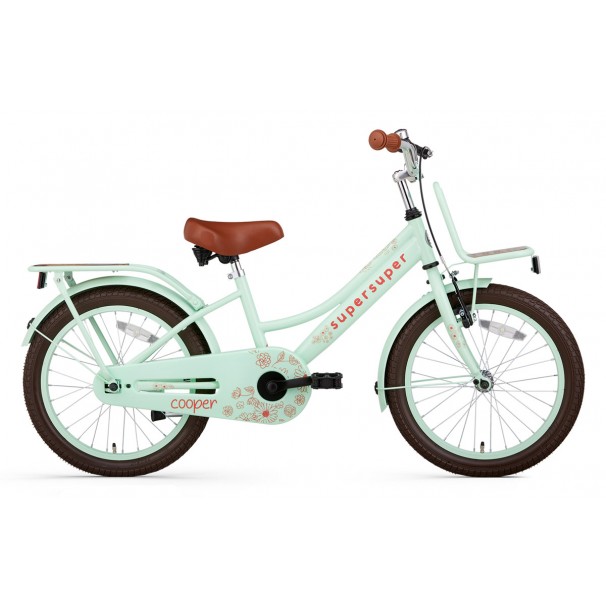 Supersuper Cooper Bamboo Børnecykel 18 tommer Piger Pistaciegrøn
