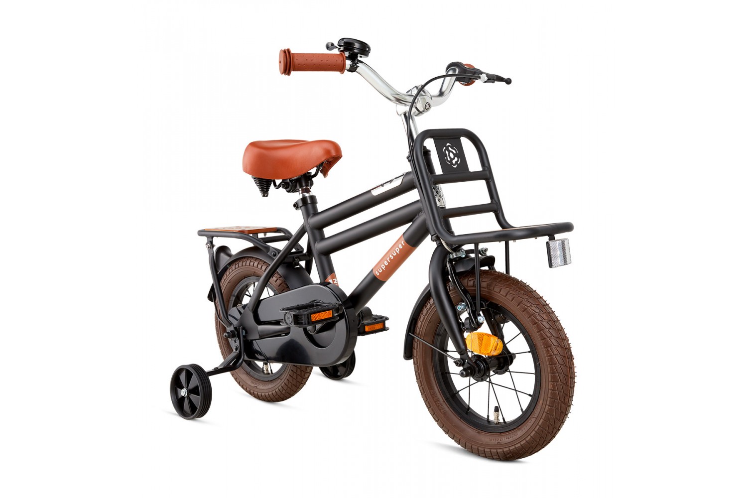 Supersuper Cooper Bamboo Børnecykel 12 tommer Drenge Matt Black Supersuper Cooper Bamboo 12 tommer Børnecykel Drenge Mat Sort