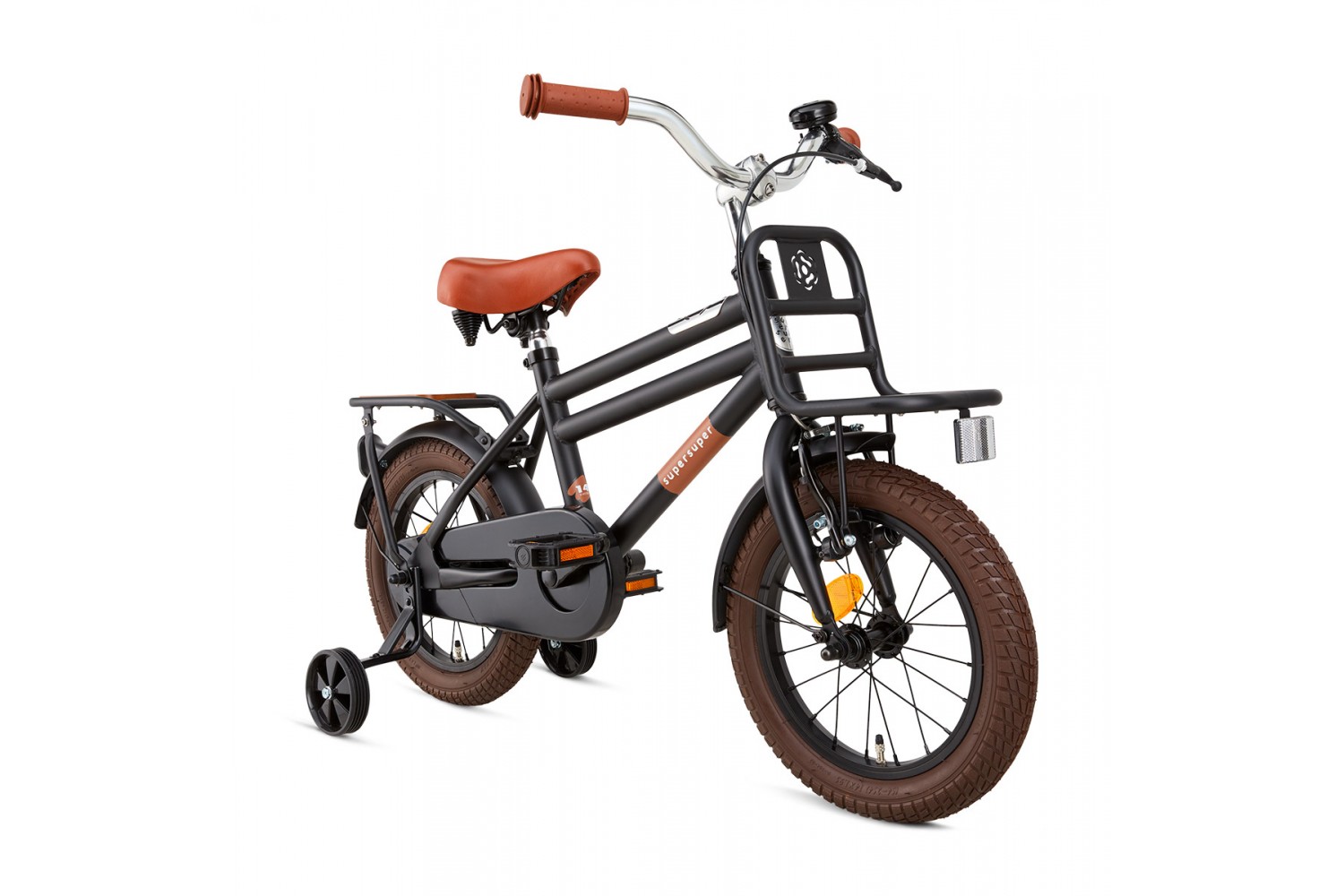 Supersuper Cooper Bamboo Børnecykel 14 tommer Drenge Matt Black Supersuper Cooper Bamboo 14 tommer Børnecykel Drenge Mat Sort