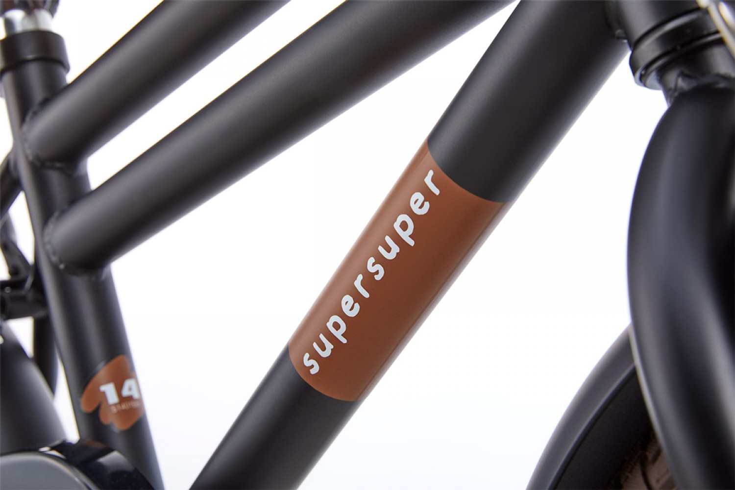 Supersuper Cooper Bamboo Børnecykel 14 tommer Drenge Matt Black Supersuper Cooper Bamboo 14 tommer Børnecykel Drenge Mat Sort
