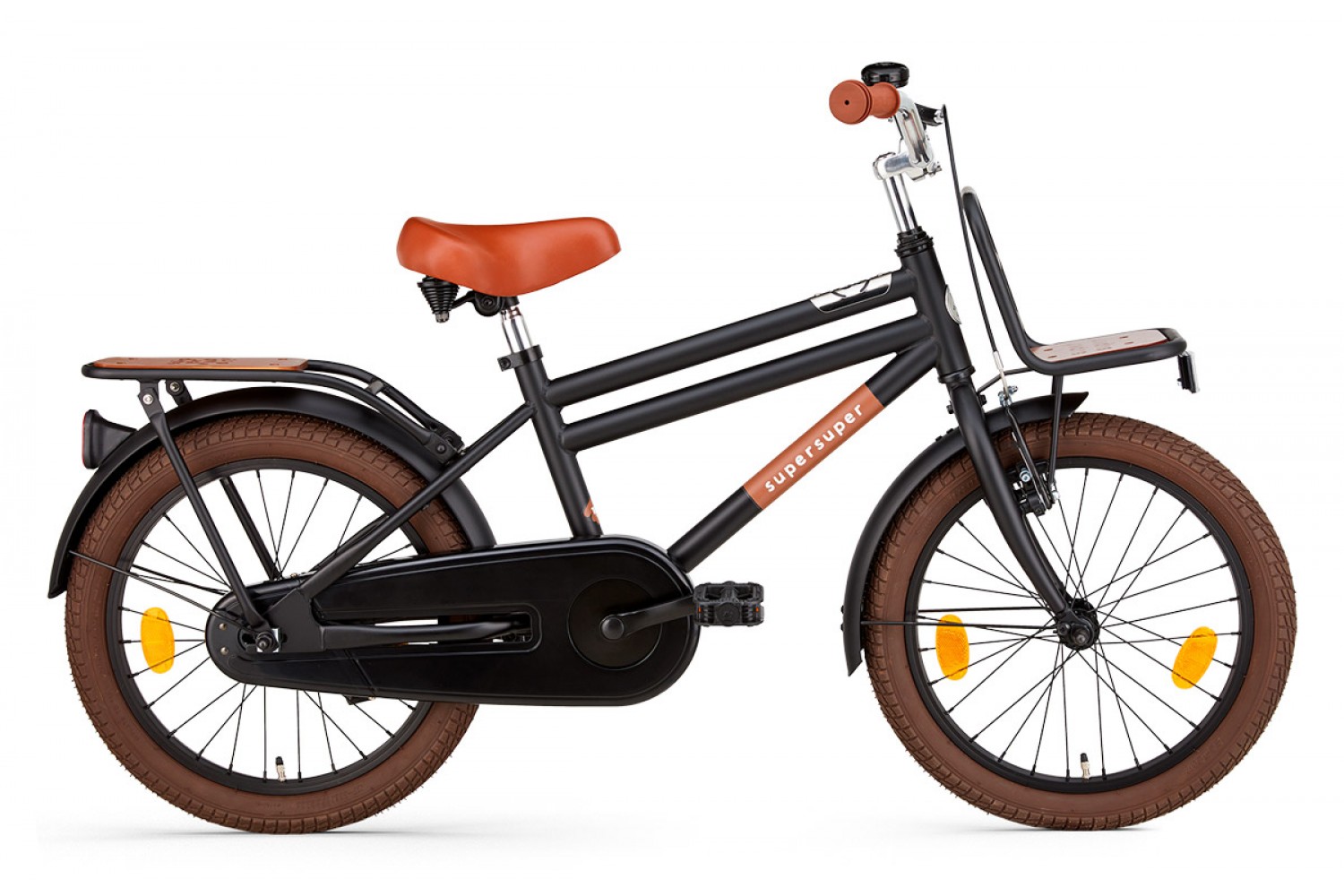 Supersuper Cooper Bamboo 18 tommer Børnecykel Piger Mat Sort