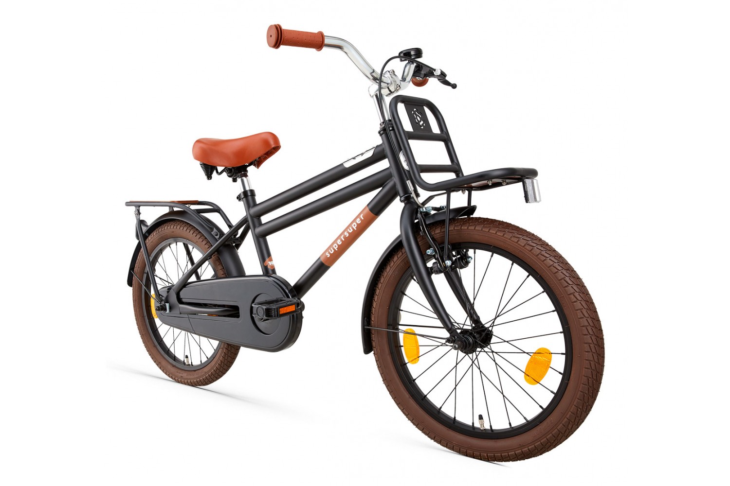 Supersuper Cooper Bamboo 18 tommer Børnecykel Piger Mat Sort
