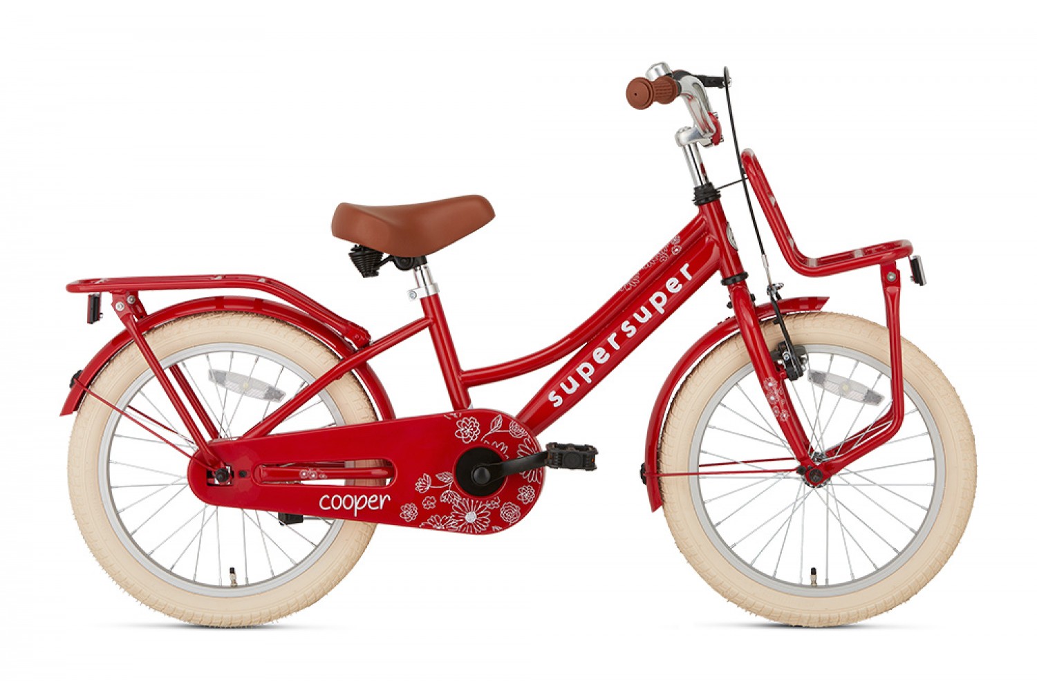Supersuper Cooper Pigecykel 18 tommer Rød Supersuper Cooper Børnecykel 18 tommer Piger Rød
