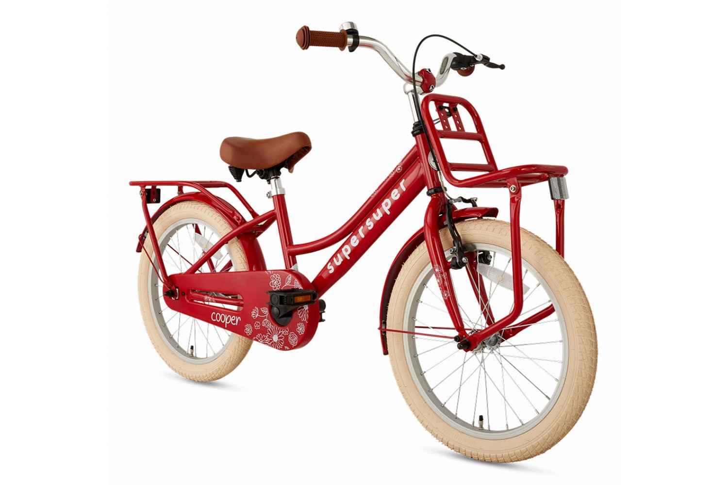 Supersuper Cooper Pigecykel 18 tommer Rød Supersuper Cooper Børnecykel 18 tommer Piger Rød