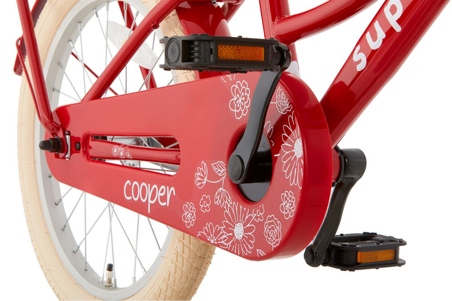 Supersuper Cooper Pigecykel 18 tommer Rød Supersuper Cooper Børnecykel 18 tommer Piger Rød