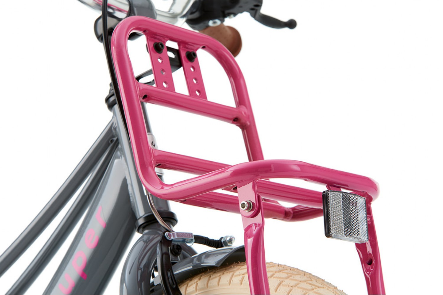 Supersuper Lola Børnecykel 16 tommer Piger Grå Lyserød Supersuper Lola Børnecykel 16 tommer Piger Grå Lyserød