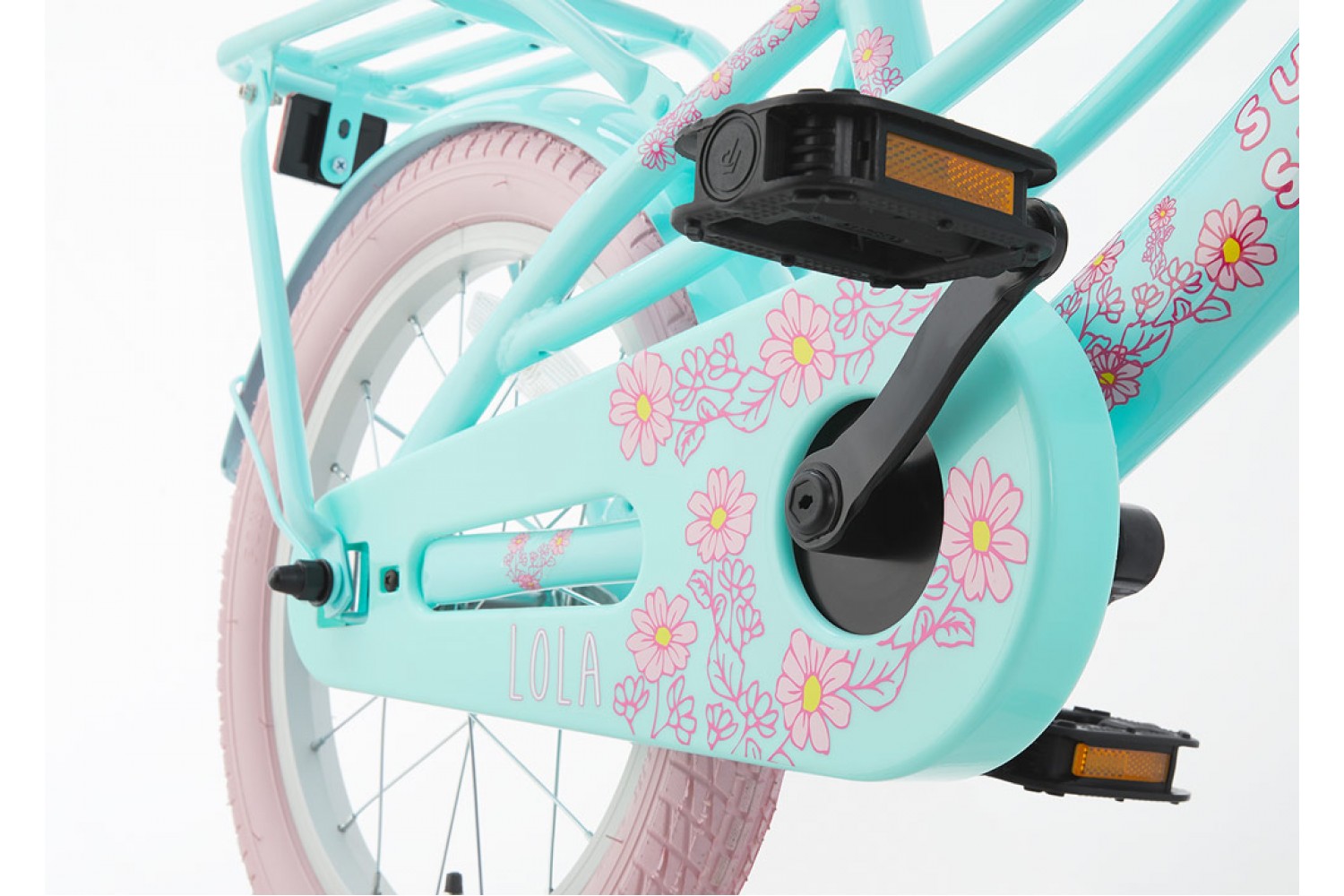Supersuper Lola Børnecykel 16 tommer Piger Mint Pink Supersuper Lola Børnecykel 16 tommer Piger Mint-Rosa