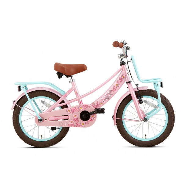 Supersuper Lola Børnecykel 16 tommer Piger Pink-Turkis