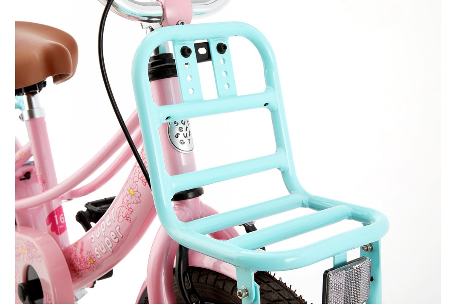 Supersuper Lola Børnecykel 16 tommer Piger Pink Turkis Supersuper Lola Børnecykel 16 tommer Piger Pink-Turkis