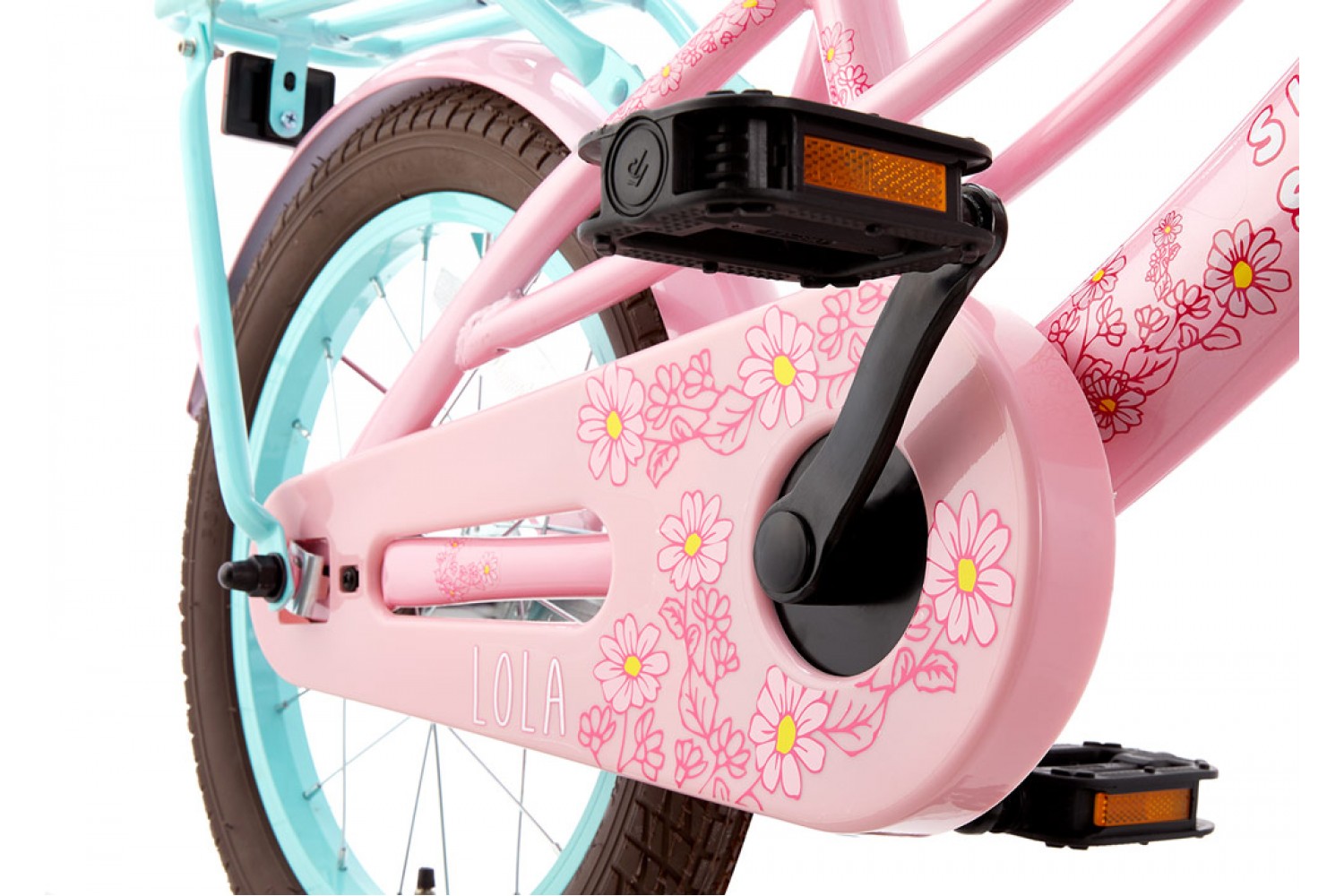 Supersuper Lola Børnecykel 16 tommer Piger Pink Turkis Supersuper Lola Børnecykel 16 tommer Piger Pink-Turkis
