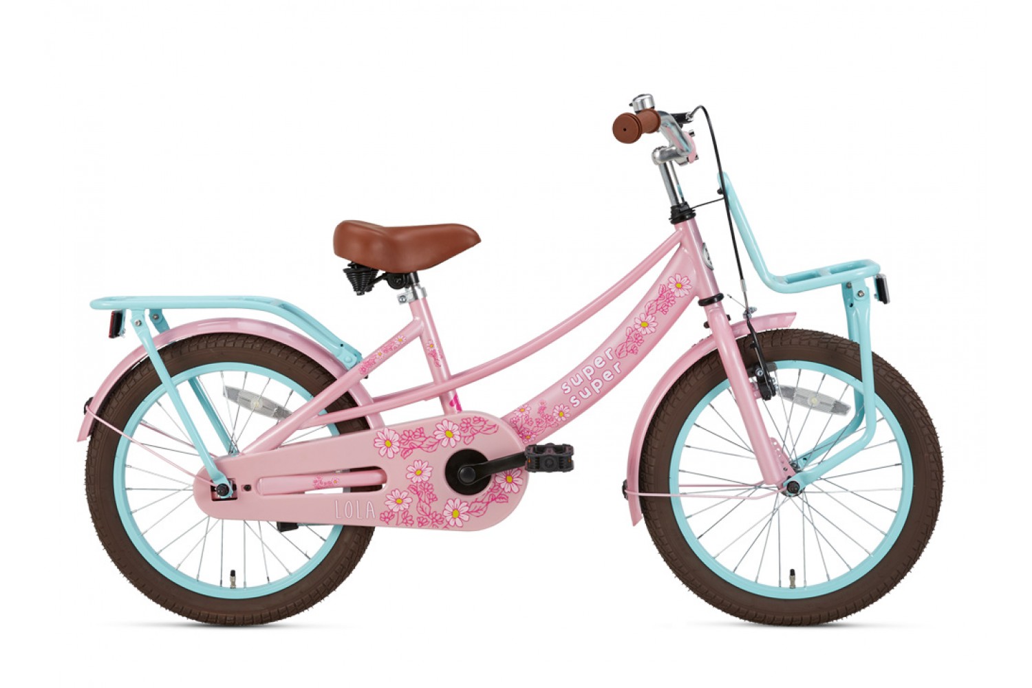 Supersuper Lola Børnecykel 18 tommer Piger Pink-Turkis