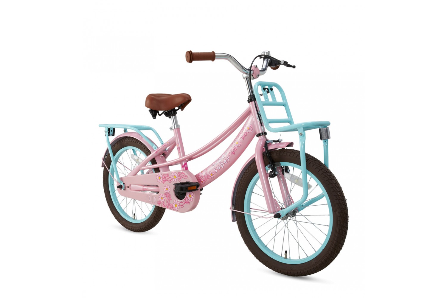 Supersuper Lola Børnecykel 18 tommer Piger Pink-Turkis