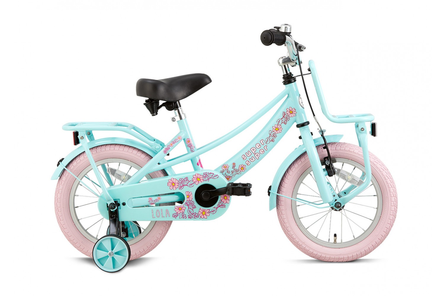 Supersuper Lola Børnecykel 14 tommer Piger Mint-rosa Supersuper Lola Børnecykel 14 tommer Piger Mint-Rosa
