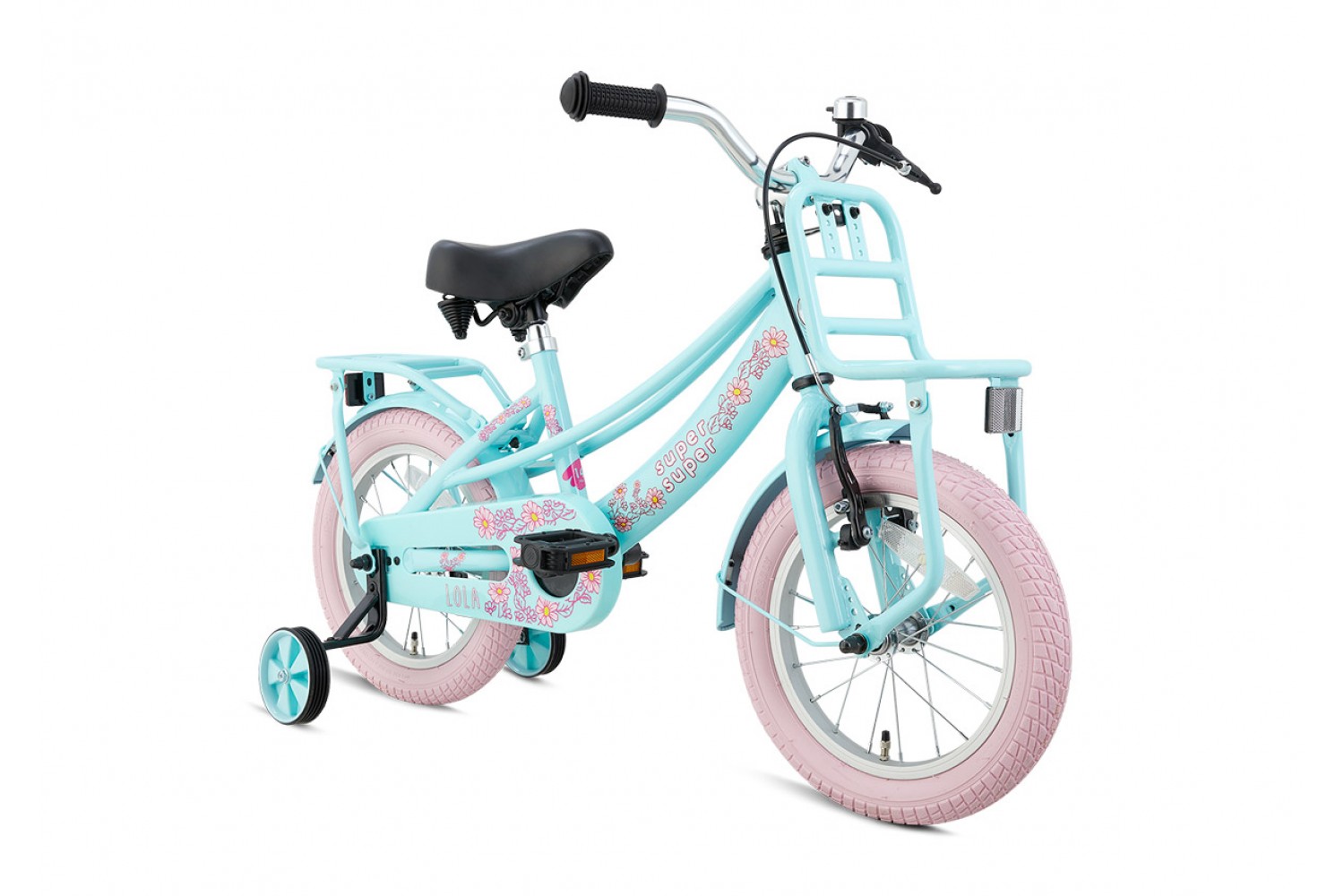 Supersuper Lola Børnecykel 14 tommer Piger Mint-rosa Supersuper Lola Børnecykel 14 tommer Piger Mint-Rosa