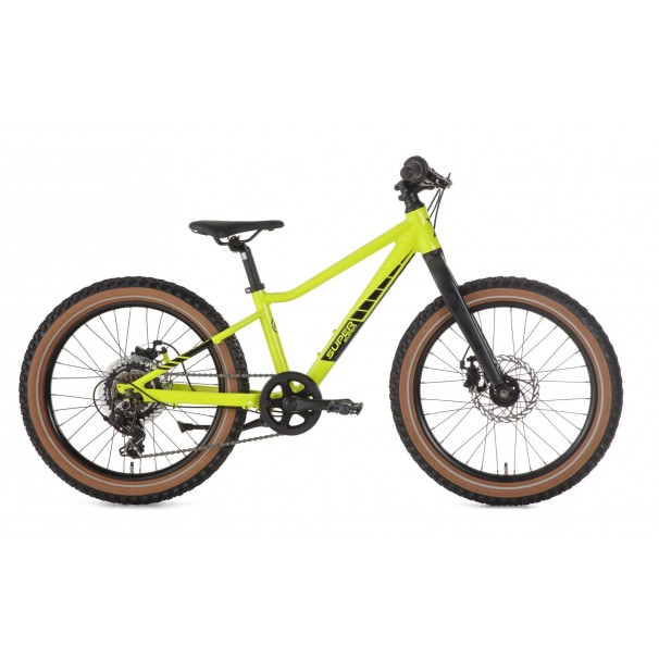 Supersuper Xplore Børne Mountainbike 24 tommer Gul Grøn