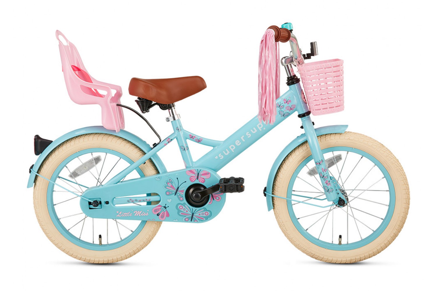 Supersuper Little Miss 16-tommer Børnecykel Piger Turquoise Supersuper Little Miss Børnecykel 16 tommer Piger Turquoise