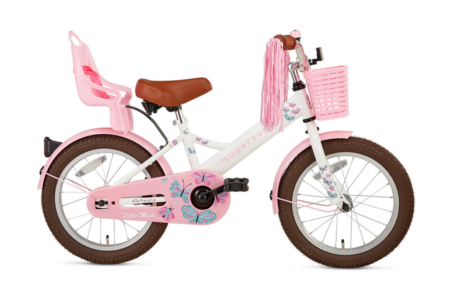 Supersuper Little Miss 16 tommer Børnecykel Piger Hvid Supersuper Little Miss Børnecykel 16 tommer Piger Hvid