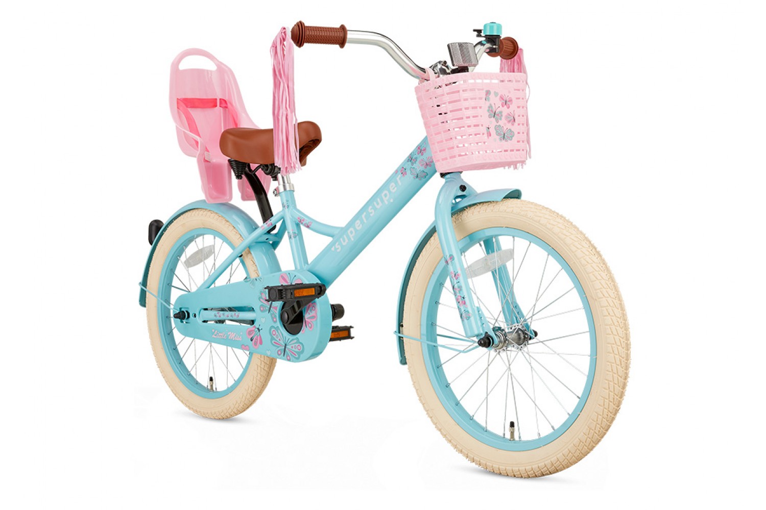 Supersuper Little Miss Girls' 18-tommer turkis cykel Supersuper Little Miss Børnecykel 18 tommer Piger Turquoise