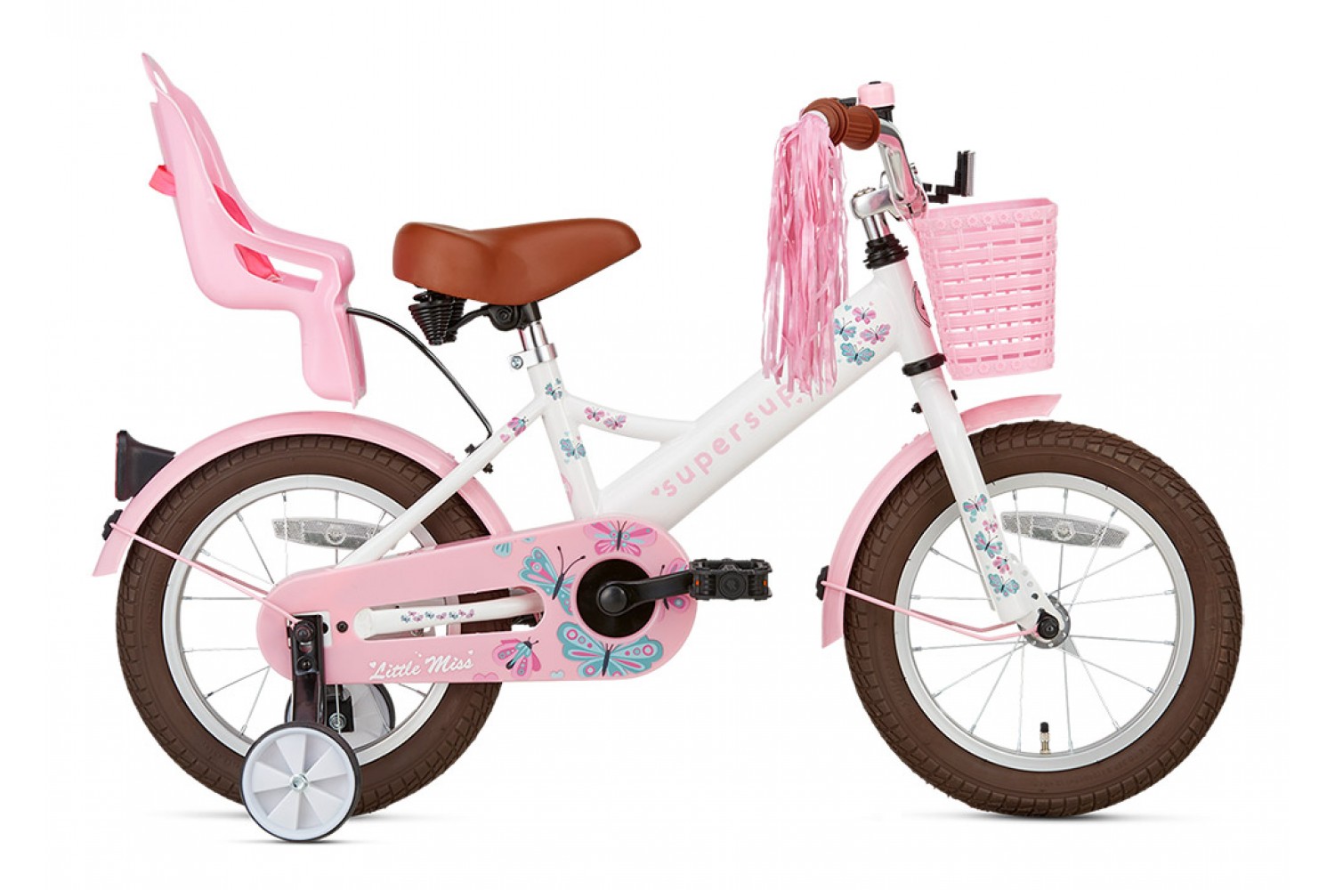 Supersuper Little Miss Børnecykel 14 tommer Piger Hvid Supersuper Little Miss Børnecykel 14 tommer Piger Hvid
