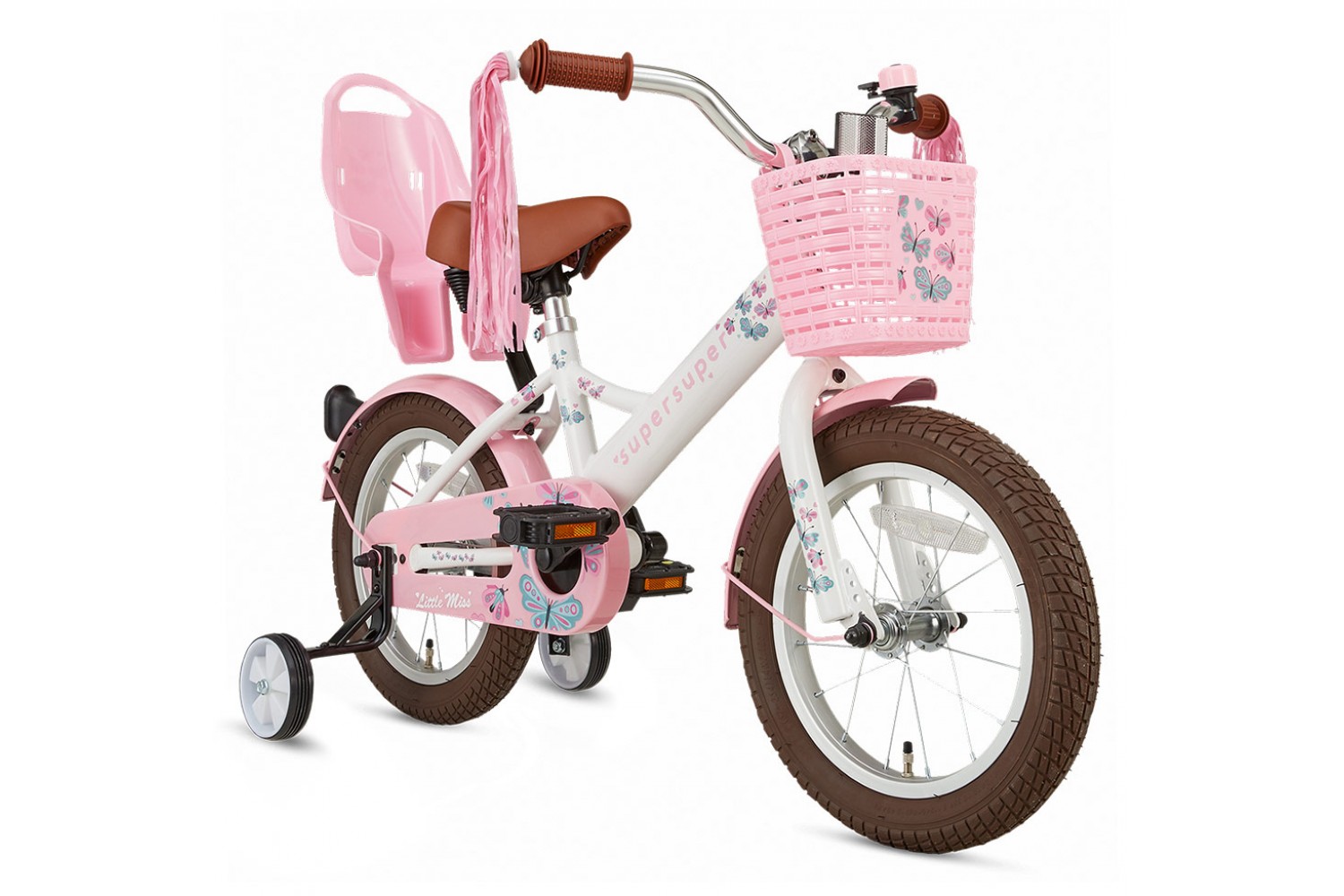 Supersuper Little Miss Børnecykel 14 tommer Piger Hvid Supersuper Little Miss Børnecykel 14 tommer Piger Hvid