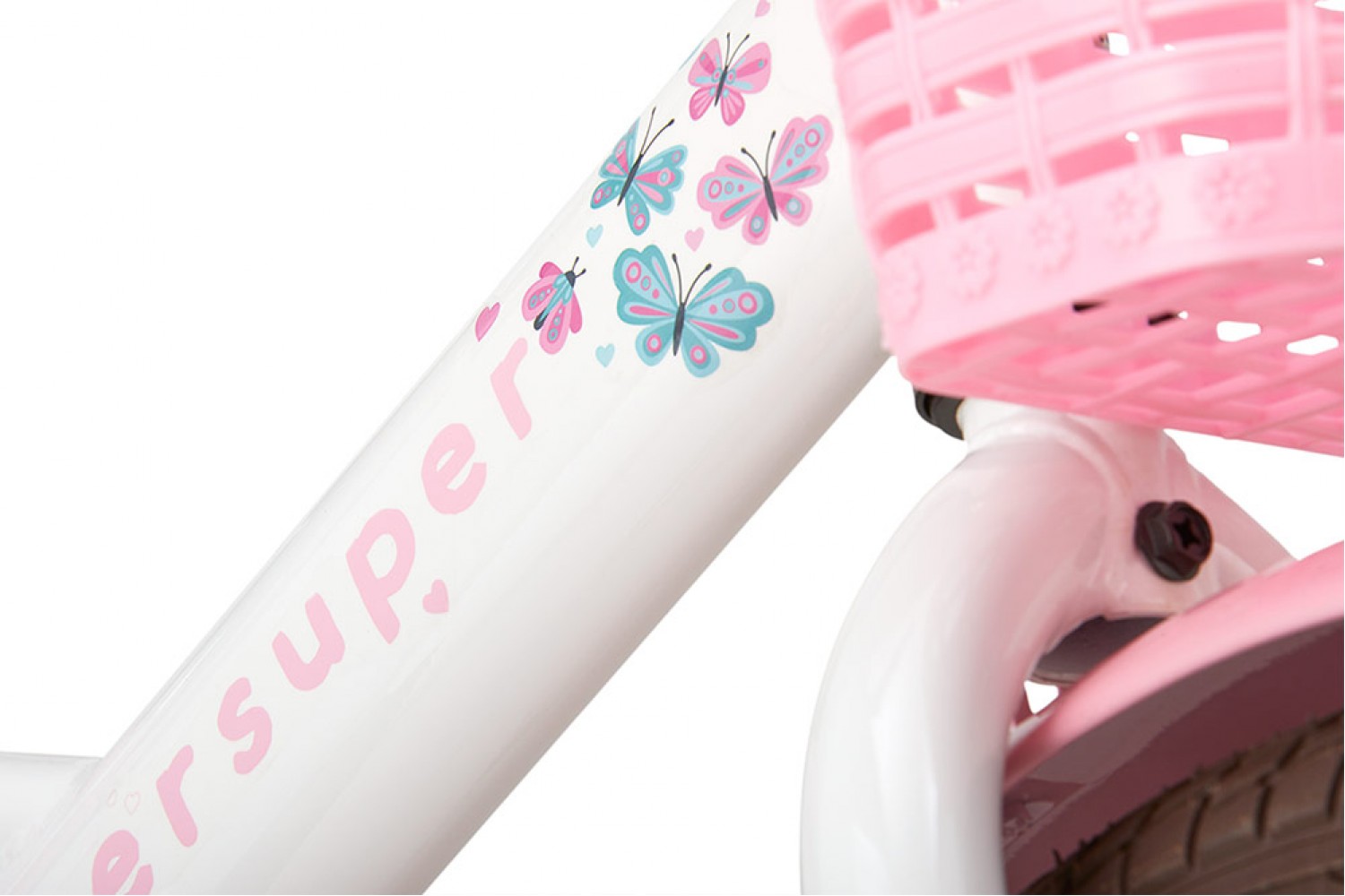 Supersuper Little Miss Børnecykel 14 tommer Piger Hvid Supersuper Little Miss Børnecykel 14 tommer Piger Hvid